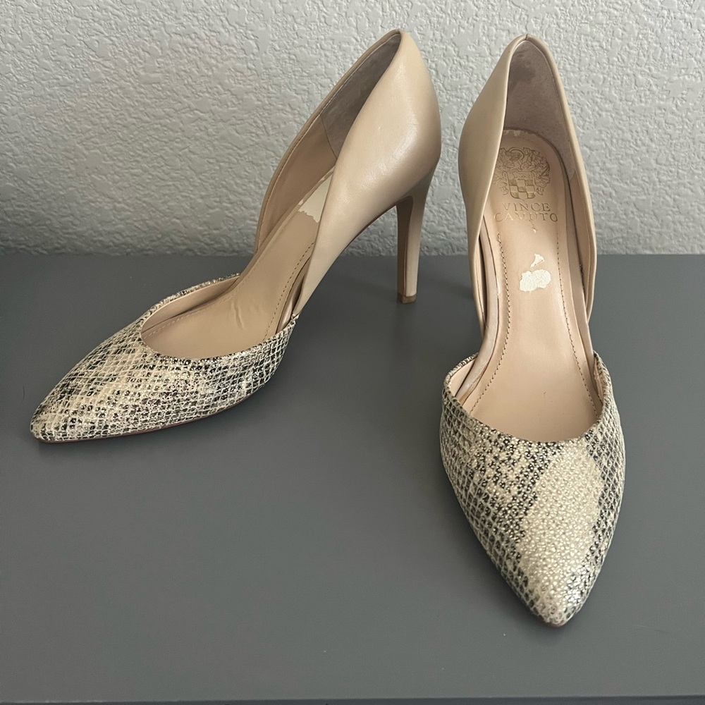 Vince Camuto Snake Skin Print Heels